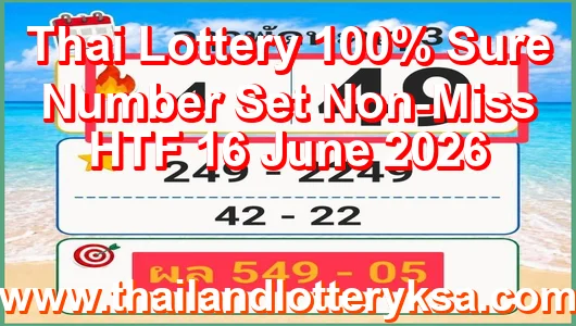 Thai Lottery 100% Sure Number Set Non-Miss HTF 16 June 2026