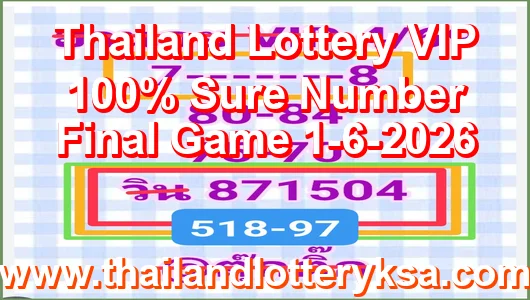 Thailand Lottery VIP 100% Sure Number Final Game 1-6-2026