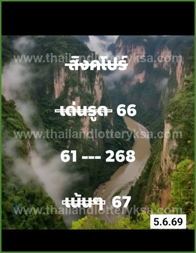 Thailand Lottery Down Direct Final Game Cut Digit 16.06.2026
