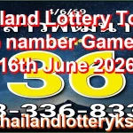 Thailand Lottery Touch Sure namber Game 3Up 16th June 2026