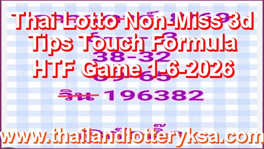 Thai Lotto Non-Miss 3d Tips Touch Formula HTF Game 16-6-2026