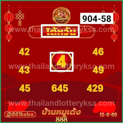 Thai Lottery 3Up Numbers Cut Digit Tips Game 16th June 2026