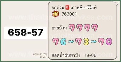 Thai Lotto 3Up Sure namber HTF Numbers Master 01 July 2026