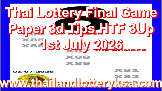 Thai Lottery Final Game Paper 3d Tips HTF 3Up 1st July 2026