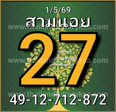 Thai Lotto Direct Formula Cut Digit Numbers Paper 01/7/2026
