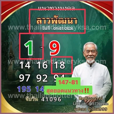Thailand Lottery Game Direct Paper Set Touch VIP 16-07-2026